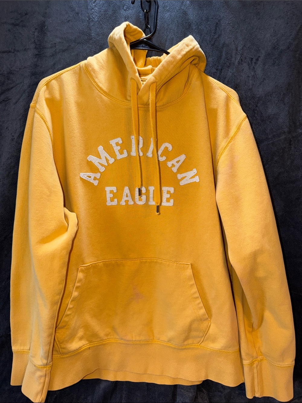 American Eagle Outfitters Men’s Mustard Yellow Pullover Hoodie